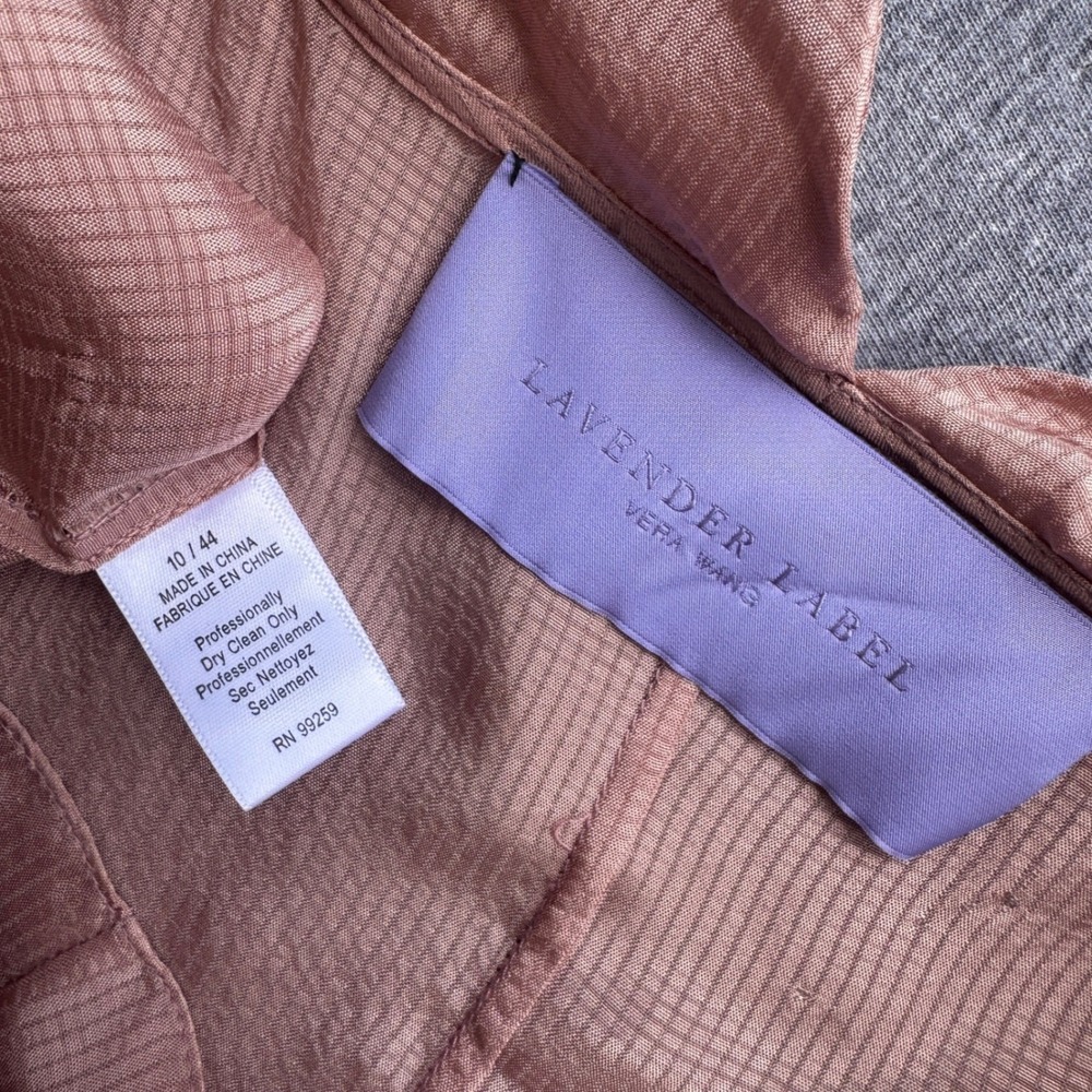 Vera Wang Lavender Label Silk Sleeveless Tie Neck Pleated Blouse Dusty Rose 10 - Picture 6 of 9